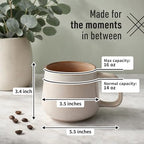 Ava Nord Large Stoneware Ceramic Coffee Mugs Set of 4-16 oz - Rose Sand - Image 2
