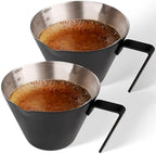 YARRAMATE 100ML Metal Measuring Cups (Black) & 100ML Glass Measuring Cup - Image 2