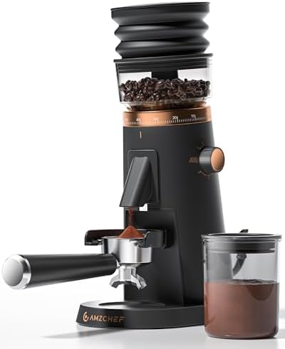 AMZCHEF 75-Setting Single Dose Coffee Grinder, 40mm Burr, <0.2g Retention by AMZCHEF