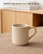 OTAGO Coffee Mugs for 4, 12 oz Mug Set, Unique Handcrafted Reactive Glaze Porcelain Coffee Mugs with Handles, Matte Ceramic Cups for Coffee, Tea, Cocoa & Milk, Yellow - Image 2