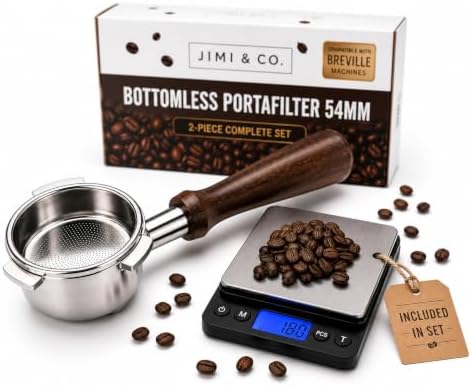 Bottomless Portafilter for Breville Bambino with Naked 18g Filter & Scale by Unknown