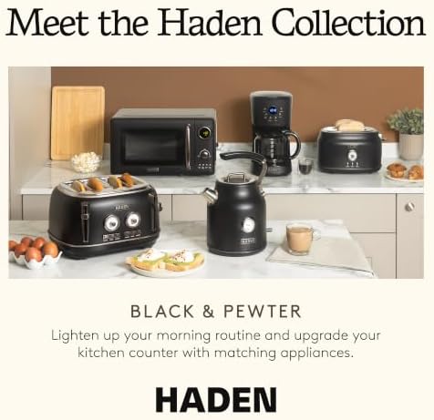 HADEN 12 Cup Drip Coffee Maker, Programmable Coffee Machine, Black/Pewter - Image 5