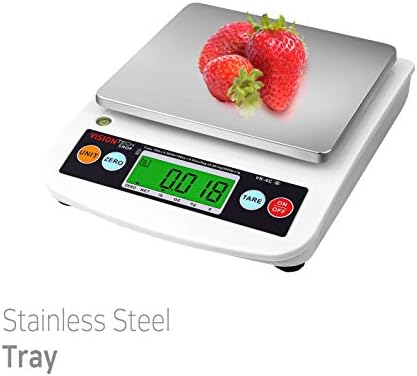 VisionTechShop VK-4C 0.1g Premium Food Kitchen Scale, Lb/Oz/Kg/g Switchable, Stainless Steel Plate Food Scale, LCD Display with Backlight, 10lb Max Capacity, 0.001lb Readability - Image 2