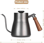 Pour-over kettle with thermometer, 850ml capacity, leak-proof one-piece 304 stainless steel gooseneck spout, food-grade easy-clean, suitable for pour-over coffee, French press, and tea. (850ml) - Image 2