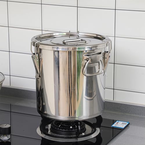 Suclain 2 Pack 8.7Gal & 12.7Gal 304 Stainless Steel Airtight Food Storage Containers with Locking Lids – Large Canisters for Flour, Rice, Cereal, Grain, Coffee Beans & Pet Food - Image 5