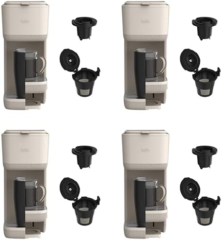 BELLA Single Serve Coffee Maker,K-Cup & Coffee Ground Compatible with Removable,Adjustable Drip Tray,Auto Shutoff & Reusable Dishwasher Safe Accessories,Brews 6oz to 14oz,1000 Watt,Oatmilk(Pack of 4) by bella