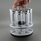 MADBALL 8 Single Dose Espresso Bean Cellars With Rotatable Display Rack And Funnel Set, Coffee Beans Storage Glass Tube Vial Vault with One-Way Exhaust Valve - Image 4