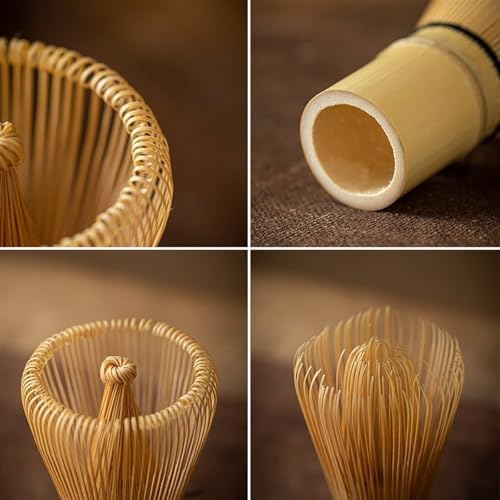LUNCHS 4-Piece Set Matcha Kit Matcha Accessory Matcha Whisk and Bowl with Bamboo Teaspoon and Tea Brush Matcha Whisk Set(Black) - Image 3