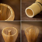 LUNCHS 4-Piece Set Matcha Kit Matcha Accessory Matcha Whisk and Bowl with Bamboo Teaspoon and Tea Brush Matcha Whisk Set(Black) - Image 3