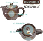 Japanese Banko Ware Teapot with Removable Stainless Steel Strainer - Versatile Pot for Tea, Coffee, and More - Lightweight, Heat-Resistant with Superior Heat Retention (Blue) - Image 4