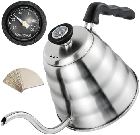 Stainless Steel Gooseneck Kettle, 1.2L/40oz Pour Over Coffee Maker by Koocovel
