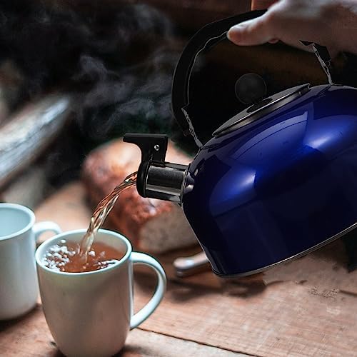 STOBAZA Whistling Tea Kettle Stainless Steel Stove Top Boiling Kettle with Ergonomic Handle for Tea Coffee Water and Daily Home Kitchen Use 2.10 Quart - Image 5