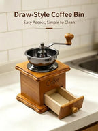 Manual Coffee Grinder with Ceramic Burr, Solid Wood - Image 7