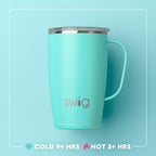 Swig Life 18oz Insulated Travel Mug with Handle & Lid, Oh Happy Day - Image 4