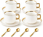 Ceramic Coffee Cup and Saucer Set, Set of 4 by Unknown