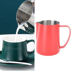 600ML 304 Stainless Steel Coffee Frothing Cup, Milk Frother Jug with Point Mouth for Latte Art, Inner Scale for Measurement, Durably and Rustproof Pitcher (Red) - Image 4