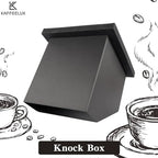 Stainless Steel Espresso Coffee Ground Knock Box Chute, Built-in Desktop Waste Bucket, Bottomless Knocking Residue Box - Image 2