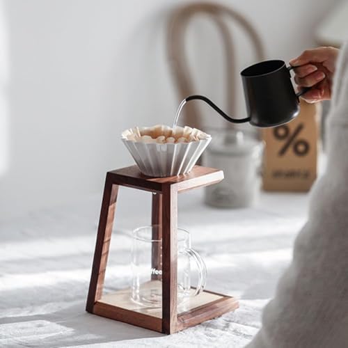 watchget Pour Over Coffee Station Coffee Dripper Stand Wooden Drip Station Pour Over Coffee Maker Stand Filter Holder - Image 6