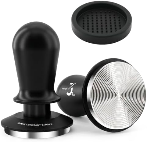 58mm Espresso Tamper, Spring Loaded Coffee Tamper, 30lb Calibrated Tamper Tool Espresso, Triple Spring Design with Sound Feedback, 58.35mm Threaded Base for Home and Professional Baristas by Unknown