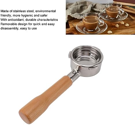 Generic 58mm Coffee Portafilter Stainless Steel Bottomless Design for Barsetto Coffee Machine Accessories 3 Ears Hypoallergenic Durable (Style 2) - Image 3