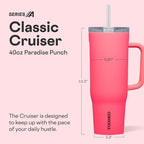 Corkcicle Cruiser Tumbler with Handle & Straw, 40 oz, Pink - Image 2