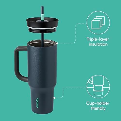 Owala Tumbler Stainless Steel Water Bottle 40 oz Foggy Tide - Image 2