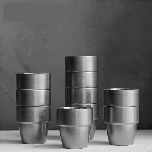 300ML Coffee Cup Stainless Steel Double Wall Espresso Mugs Drinking Cups for Tea Milk Beer Home Barista Accessories(3pcs Silver) - Image 5