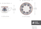 KARACA Nakkas Turkish Coffee Cup Set of 6, (12 Piece) White Cups with Saucers - 3.3 fl oz Small Porcelain Espresso Set - Ideal for Serving Greek, Arabic Coffee - Image 2