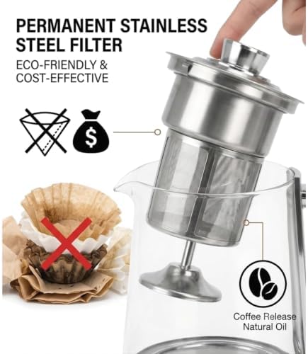 Electric Percolator Coffee Pot, 10-Cup Borosilicate Glass, Reusable Filter - Image 4