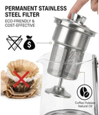 Electric Percolator Coffee Pot, 10-Cup Borosilicate Glass, Reusable Filter - Image 4