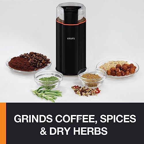 KRUPS Silent Vortex Electric Coffee Grinder: 3 oz Capacity, 5x Quieter, 175W Motor for Coffee Beans, Spices & Herbs - Removable Dishwasher-Safe Bowl, 12-Cup Yield, Black - Image 6