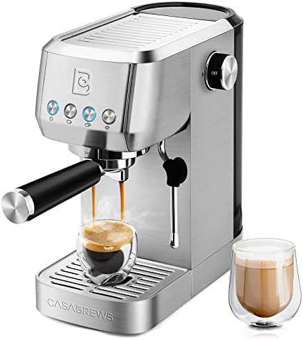 CASABREWS Espresso Machine 20 Bar, Professional Espresso Maker & 51mm Tamper Grey - Image 2