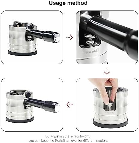 Portafilter Holder - Espresso Tamping Station Crafted from Solid 304 Stainless Steel for Most 58mm Portafilters with Adjustable Height Screw | Stable and Efficient Puck Preparation - Image 4