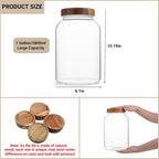 1 Gallon/ 128fl oz Large Clear Glass Jar with Airtight Screw On Wood Lid - Image 3