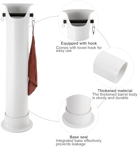 Knock Box for Coffee Grounds Commercial Floor Standing Knockbox with Removable Base Coffee Knock Box Commercial Coffee Grind Collection Dump Bin (White) - Image 7