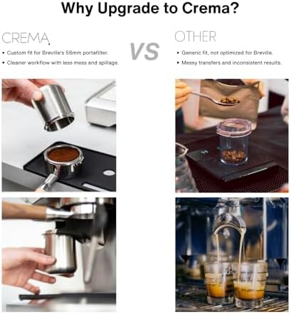 CREMA Coffee Products 58mm Dosing Cup | Compatible with any 58mm Portafilters | Durable 100% Stainless Steel | Built-In Grinder Tab for Easy Transfer | Sleek, Mess-Free Design | Black Finish - Image 4
