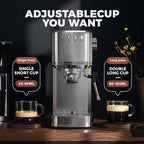Espresso Machine - 20 Bar Coffee Maker with Milk Frother Steam Wand, Cold Brew Iced Coffee Maker, 1450W Semi-Automatic Coffee Machine with 34oz Water Tank for Latte - Image 6