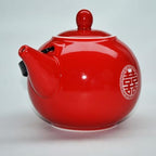 Chinese Teapot 28oz Porcelain Tea Pot Red (Double happiness Teapot) - Image 7