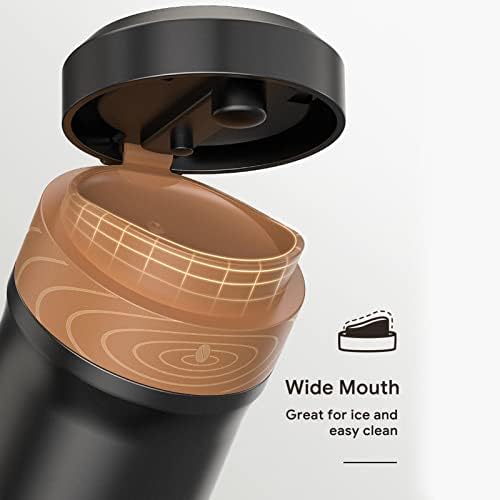 French Press Coffee Maker Outdoor Portable Coffee Pot French Press Coffee Maker Stainless Steel Insulated Travel Mug with Coffee Grounds Filter,Portable Coffee Pot,Travel Coffee Maker - Image 3