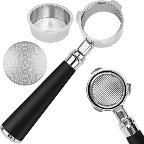 51mm Bottomless Portafilter 3 Ears Fits for CASABREWS CM5418 and 3700 Essential, Gevi 51mm 3 Ears Grouphead, Mr. Coffee Espresso and Cappuccino Machine, Includes Puck Screen, Double Shot Filter Basket by Vyranexa