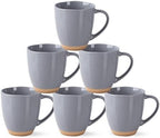 AmorArc 12oz Ceramic Coffee Mugs set of 6, Stylish Coffee Mugs with Rustic Terracotta Underside for Latte/Cappuccino/Milk/Cocoa, Dishwasher&Microwave Safe by AmorArc