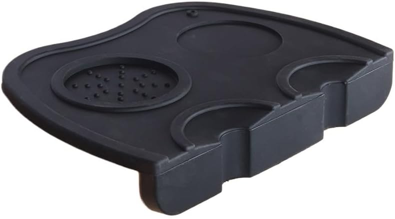Espresso Coffee Tampers Mat Silicone Tamper Holder Corner Pad Anti-skid Tamper Mat Barista Coffee Bar Powder Distributor PadNO.1089(L-Black) by Unknown