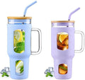 WINSA 46 oz Glass Tumbler with Lid and Straw & 40 oz Glass Tumbler with Lid and Straw Bundle by WINSA