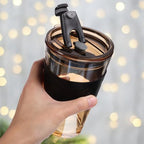 2pcs 450ml Glass Water Cups with Straws and Lids, Cold Brew Coffee and Tea Drinking Bottles with Silicone Sleeve, Reusable Beverage Tumblers for Home and Travel - Image 4