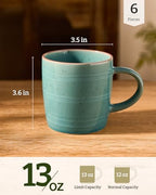 famiware Coffee Mugs Set of 6, Meteor 13 oz Ceramic Mug Cup Set with Handle - Image 4