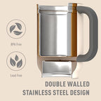 asobu DUPLEX 2-in-1 Travel Mug and Beer Can Holder Enjoy hot and cold drinks simultaneously -22 oz Hot Coffee or Tea Tumbler with Attached 12 oz Cold Can Holder for Beer or Soda, white - Image 5