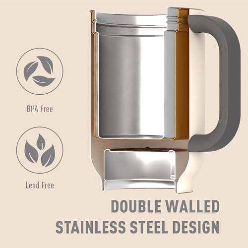 asobu DUPLEX 2-in-1 Travel Mug and Beer Can Holder Enjoy hot and cold drinks simultaneously -22 oz Hot Coffee or Tea Tumbler with Attached 12 oz Cold Can Holder for Beer or Soda, white - Image 5