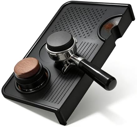 Espresso Tamping Mat with Portafilter Slot, Thick Food Grade Silicone Tamper Pad, Heat Resistant & Non-Slip Coffee Tamping Station for Home Barista by Etmdoeve