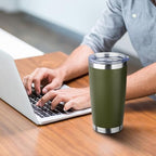 20oz Tumbler with Straw and Brush, Stainless Steel Vacuum Insulated tumbler, Double Wall Insulated Coffee Tumbler for Outdoor, Home, Travel,Office (Army Green,4pcs) - Image 5