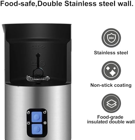 Automatic Milk Frother,4-in-1 Hot & Cold Coffee Foamer, Stainless Steel Milk Mixer, for Coffee, Latte, Hot Chocolate Milk Machine - Image 5